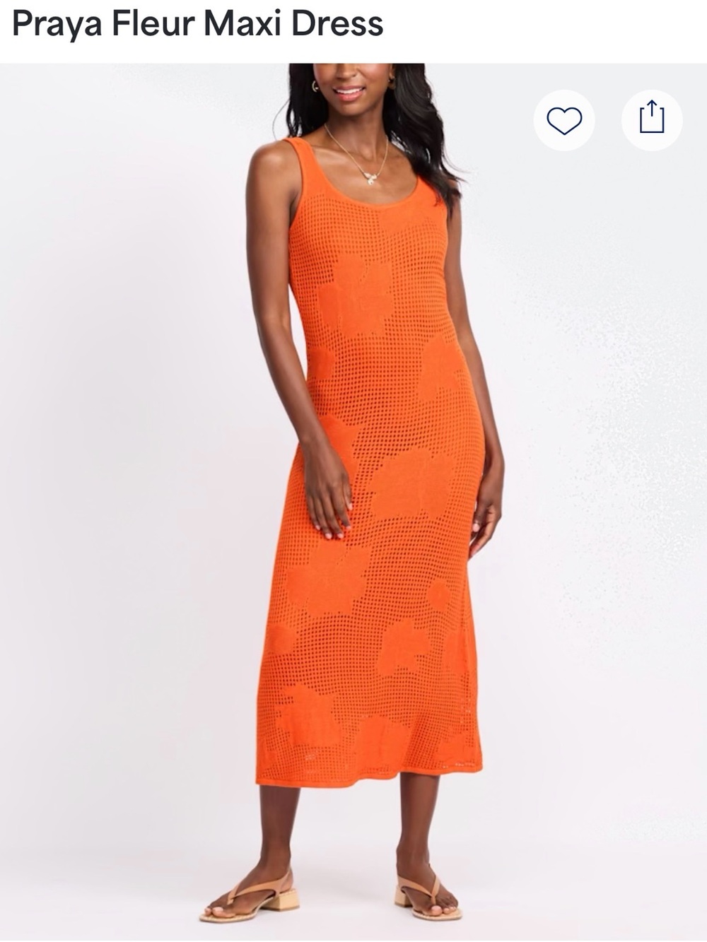 Z Supply Orange Crochet Maxi Dress
